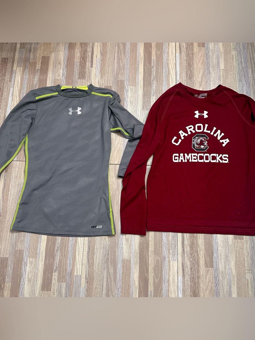 Under Armour Maroon Carolina Gamecocks Long-Sleeve Tee & Gray Performance Top YM